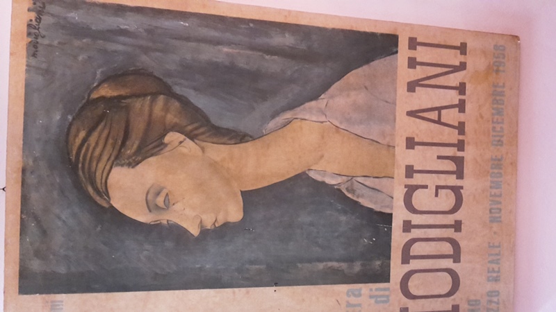 Litografia originale su legno mostra di Modigliani anni 1958