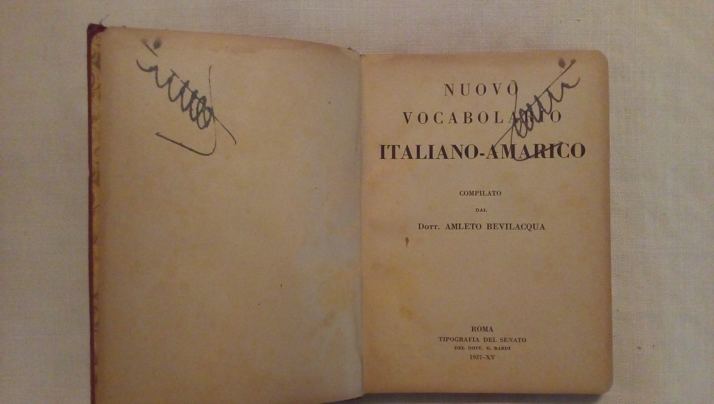Nuovo vocabolario italiano amarico - Amleto Bevilacqua 1937