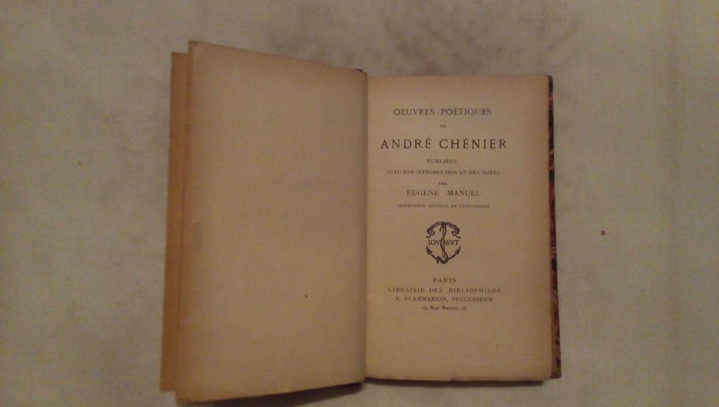 Oeuvres poetiques de Andrè Chenier