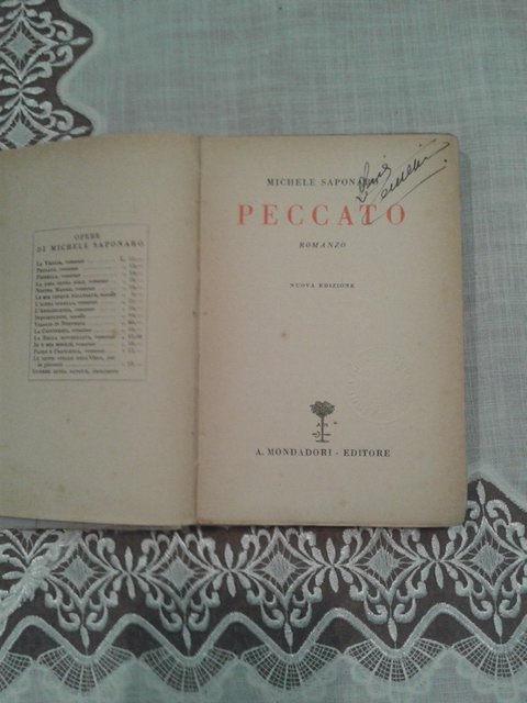Peccato - Fedele Saponaro Mondadori 1931