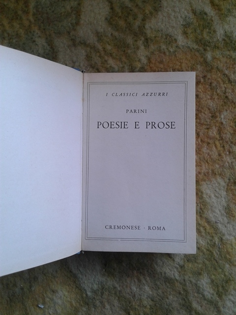 Poesie e prose - Parini - Edizioni cremonese