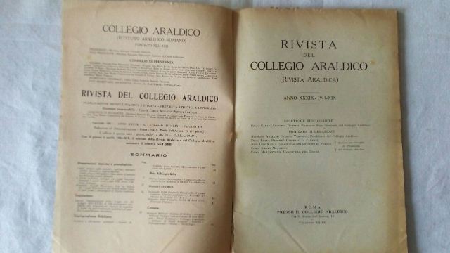 Rivista del collegio araldico. (rivista araldica) vintage gennaio 1941