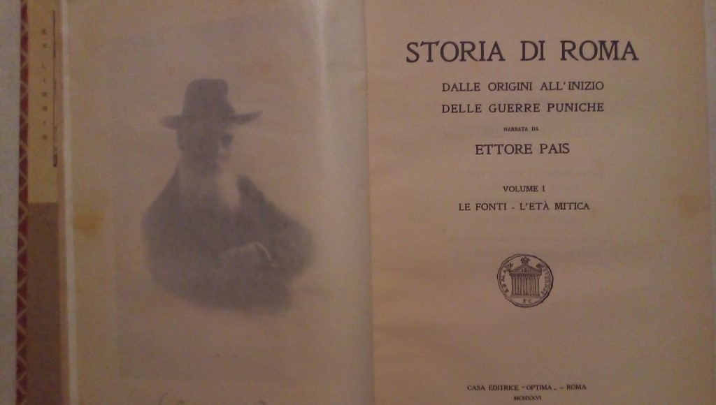 Storia di Roma dalle origini all'inizio delle guerre puniche narrata da Ettore Pais Optima Roma 1926 volume da 1 a 5