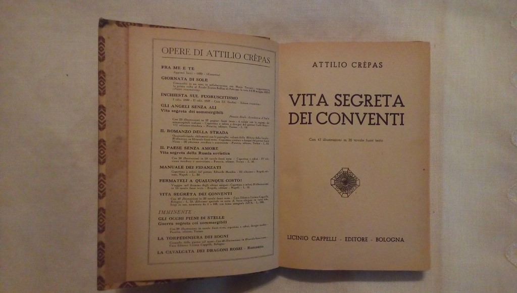Vita segreti dei conventi - Attilio Crepas 1943