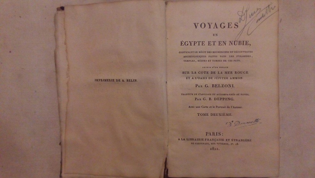 Voyage en Egypte et ne Nubie - G. Belzoni G.B. Depping tomo 2 la librarie francaise et etrangere 1821