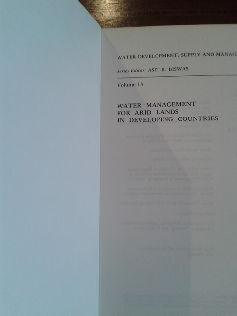 Water management for arid lands in developing countries Vol.13